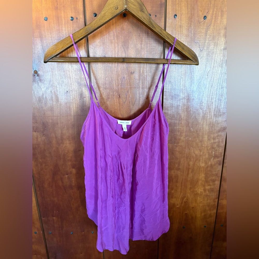 Women's Pink Spaghetti Strap Silk Top